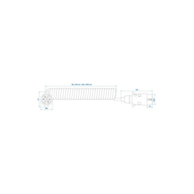 Câble spiralé 3M avec 2x fiche 7-pôles PVC