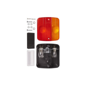 Feu arrière 4 fonctions 98x104mm incl. ampoules