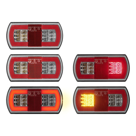 Feu arrière 5 fonctions 225 x 105 mm 43LED gauche