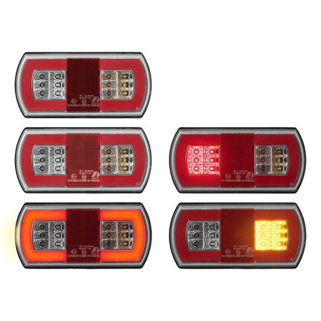 Feu arrière 5 fonctions 225 x 105 mm 43LED droite