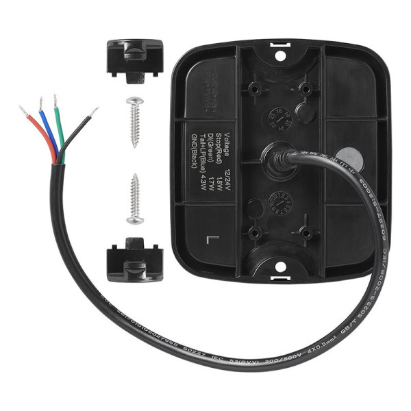 Feu arrière 4 fonctions 105 x 95 mm LED + GLOW gauche
