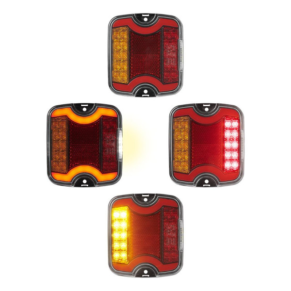 Feu arrière 4 fonctions 105 x 95 mm LED + GLOW gauche