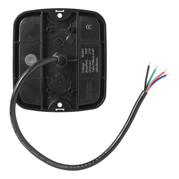 Feu arrière 4 fonctions 105 x 95 mm LED + GLOW droite