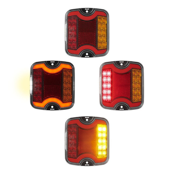 Feu arrière 4 fonctions 105 x 95 mm LED + GLOW droite