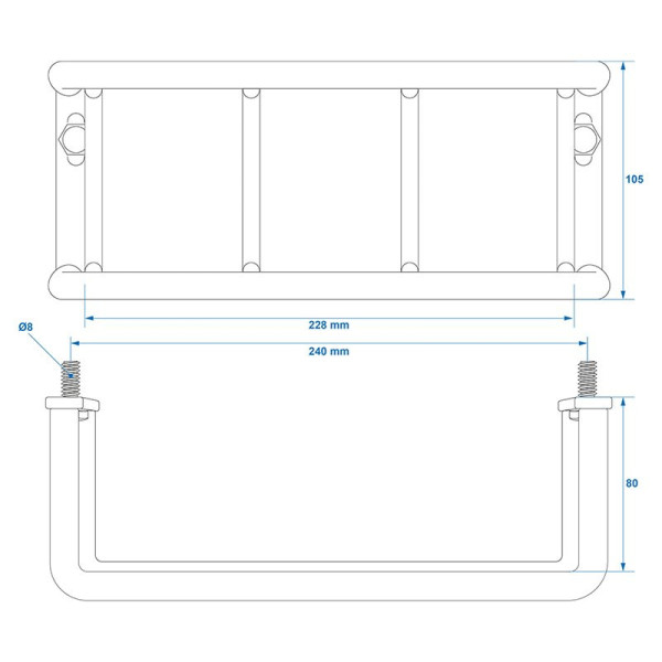 Grille de protection pour feu arrière 228x105x80mm