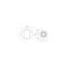Feu de gabarit rouge/blanc 67x78mm plat