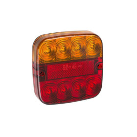 Feu arrière 12V 5 fonctions 107x107mm 8LED