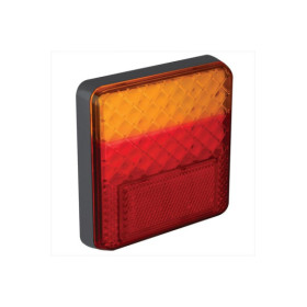 Feu arrière 12/24V fonctions 100x100mm LED