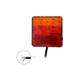 Feu arrière 12/24V fonctions 100x100mm LED