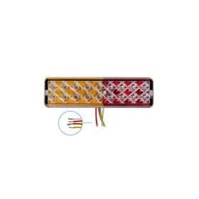 Feu arrière 12/24V 3 fonctions 135x38mm LED avec support noir