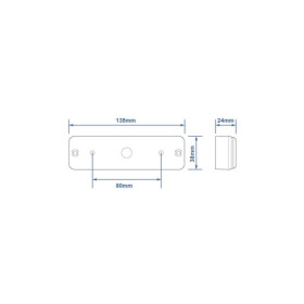 Feu arrière 12/24V 3 fonctions 135x38mm LED avec support noir