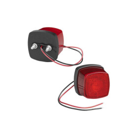 Feu de position arrière 9-30V rouge 61 x 61 mm LED