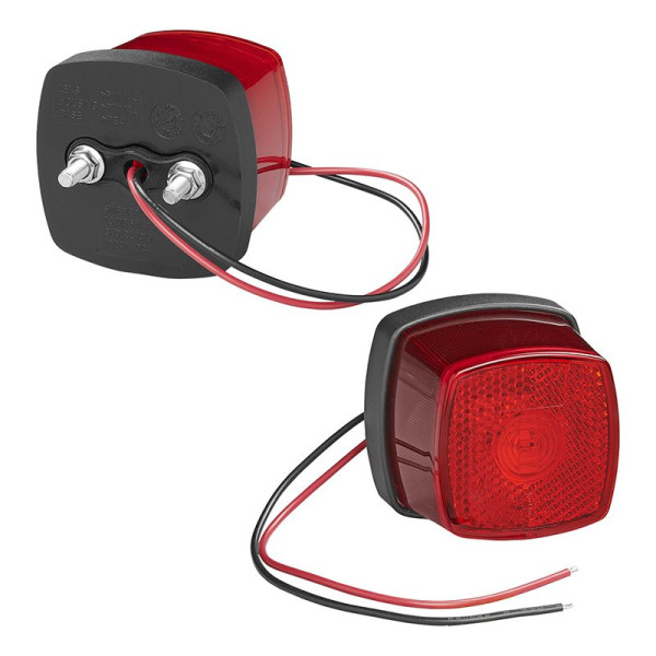 Feu de position arrière 9-30V rouge 61 x 61 mm LED