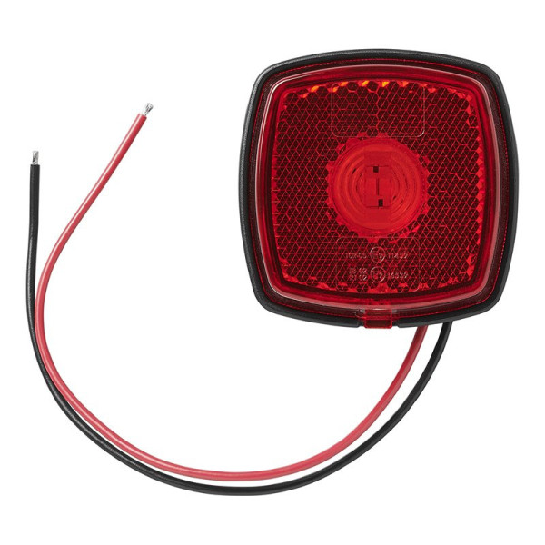 Feu de position arrière 9-30V rouge 61 x 61 mm LED