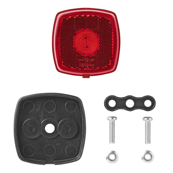 Feu de position arrière 9-30V rouge 61 x 61 mm LED