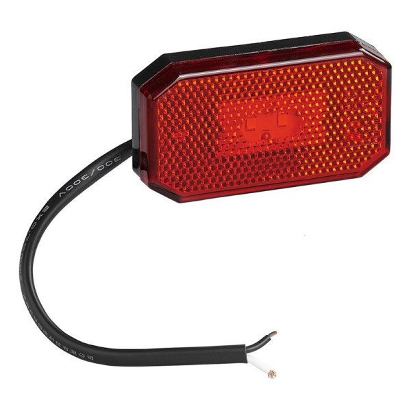 Feu de position arrière 12/24V rouge 80 x 44 mm LED