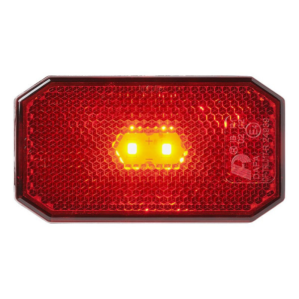 Feu de position arrière 12/24V rouge 80 x 44 mm LED