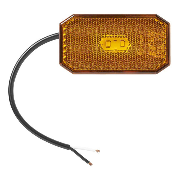 Feu de position latéral 12/24V orange 80 x 44 mm LED