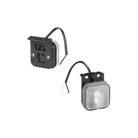 Feu de position 12/24V blanc 65 x 65 mm LED avec support