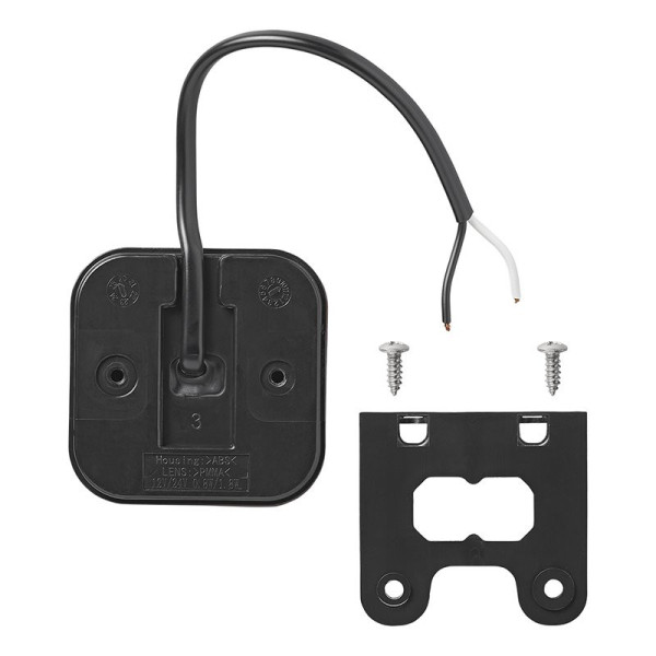 Feu de position 12/24V blanc 65 x 65 mm LED avec support