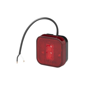 Feu de position arrière 12/24V rouge 65 x 65 mm LED