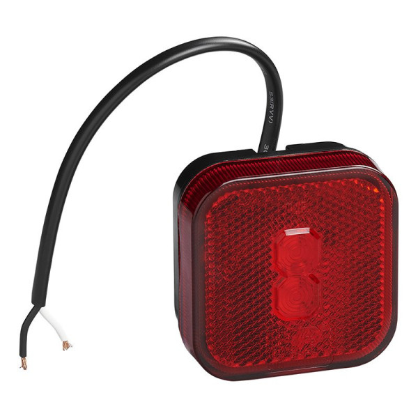 Feu de position arrière 12/24V rouge 65 x 65 mm LED