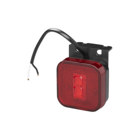 Feu de position arrière 12/24V rouge 65 x 65 mm LED avec support
