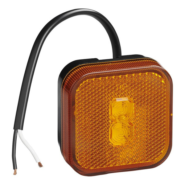 Feu de position latéral 12/24V orange 65 x 65 mm LED