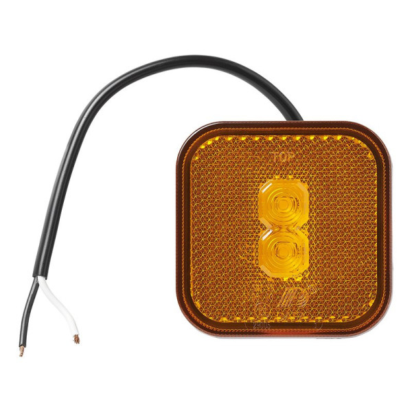 Feu de position latéral 12/24V orange 65 x 65 mm LED