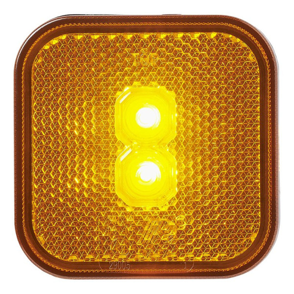 Feu de position latéral 12/24V orange 65 x 65 mm LED
