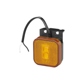 Feu de position latéral 12/24V orange 65 x 65 mm LED avec support