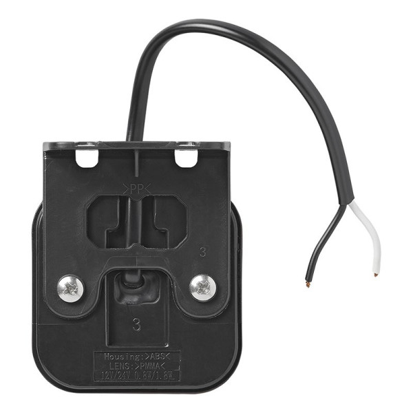 Feu de position latéral 12/24V orange 65 x 65 mm LED avec support
