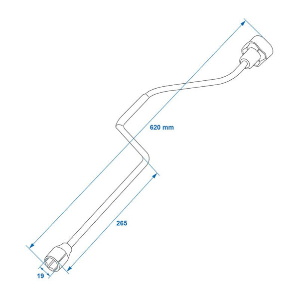Manivelle 620mm / 19mm pour vérin stabilisateur