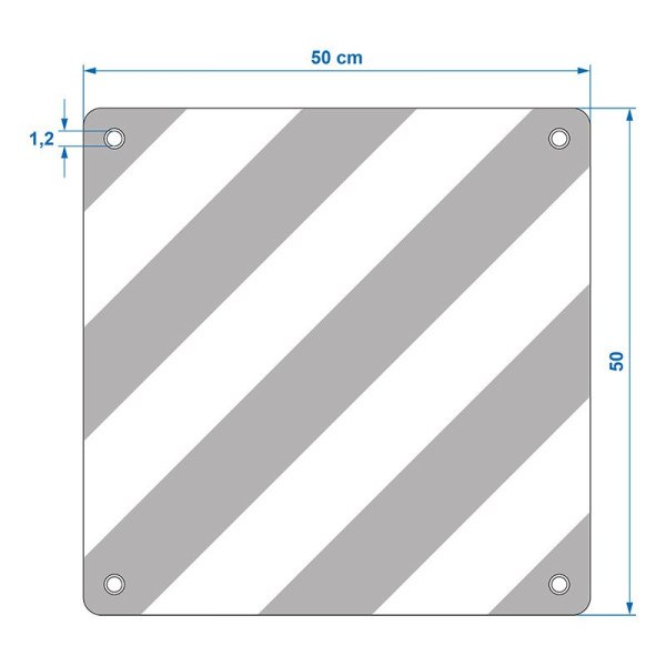 Panneau de signalisation aluminium 50x50cm pour Italie