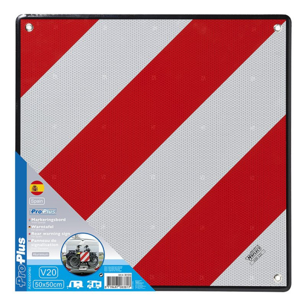 Panneau de signalisation aluminium 50 x 50 cm pour l'Espagne/le Portugal V20