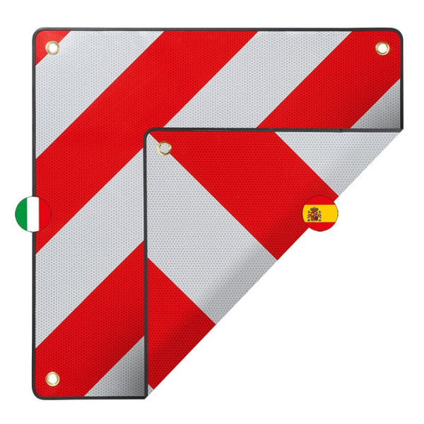 Panneau de signalisation aluminium 50 x 50 cm pour Italie + l'Espagne/le Portugal 3 in 1