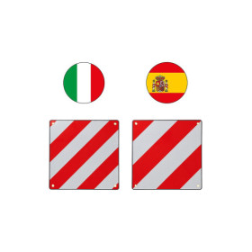 Panneau de signalisation aluminium 50 x 50 cm pour Italie + l'Espagne/le Portugal 3 in 1