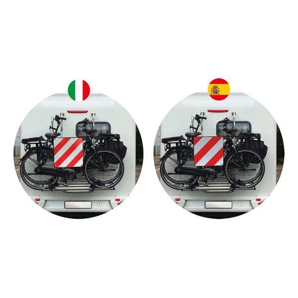 Panneau de signalisation aluminium 50 x 50 cm pour Italie + l'Espagne/le Portugal 3 in 1