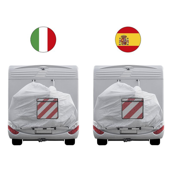 Panneau de signalisation aluminium 50 x 50 cm pour Italie + l'Espagne/le Portugal 3 in 1