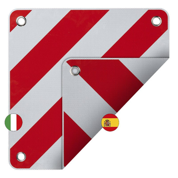 Panneau de signalisation 50 x 50 cm pour Italie + l'Espagne/le Portugal 3 in 1
