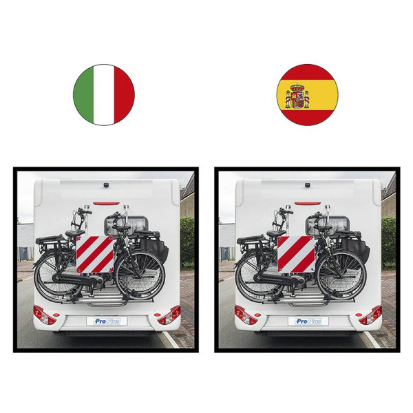 Panneau de signalisation 50 x 50 cm pour Italie + l'Espagne/le Portugal 3 in 1
