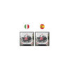Panneau de signalisation 50 x 50 cm pour Italie + l'Espagne/le Portugal 3 in 1