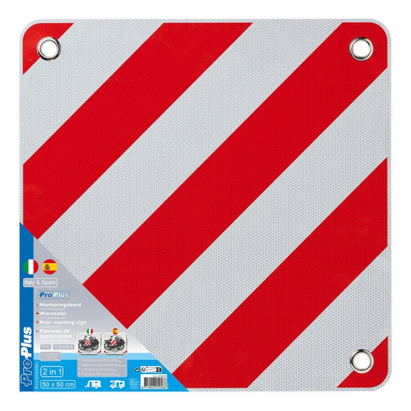 Panneau de signalisation 50 x 50 cm pour Italie + l'Espagne/le Portugal 3 in 1