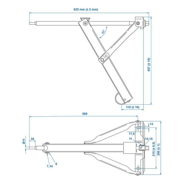 Vérin stabilisateur 500kg
