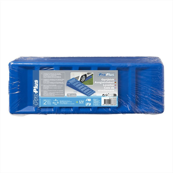 Cale de nivellement 75mm bleu - jeu de 2 pièces