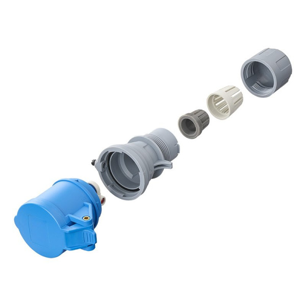 Prise CEE 16A avec boîtier démontable bleu/gris avec témoin lumineux