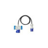 Câble adaptateur 150cm 3x2,5mm² fiche CEE vers prise 2xSchuko + 1xCEE