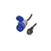 Câble adaptateur 40cm 3x1,5mm² fiche Schuko vers prise CEE