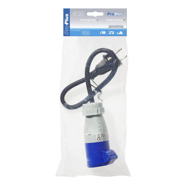 Câble adaptateur 40cm 3x1,5mm² fiche Schuko vers prise CEE