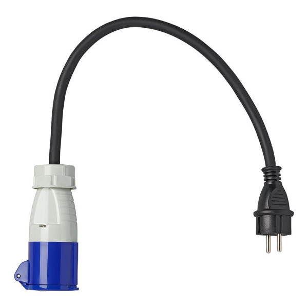 Câble adaptateur 40cm 3x2,5mm² fiche Schuko vers prise CEE